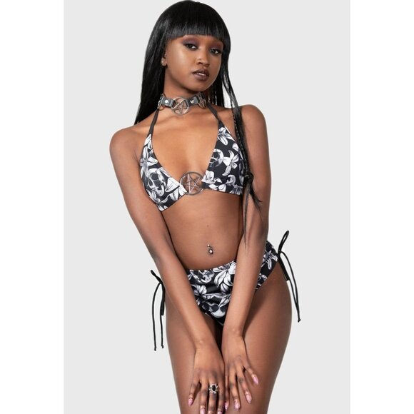 Killstar ✦ Harlette’s Revenge Bikini XS ✦ Pentagram Detail Gothic Swim NWT - Picture 1 of 6